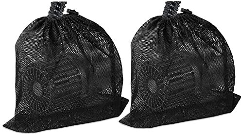 Awvlvwa Pumpen-Absperrbeutel, 2 Stück, 45 x 45 cm, Teichpumpen-Filterbeutel, große Pumpen-Netztasche, schwarze Medientasche für Teich, biologische Filter, Teich und tauchfähig, Outdoor