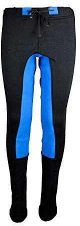 MS-Trachten Kinder Reitleggings Leni REIT schwarz/Royalblau Jogginghose Reithose Vollbesatz … (122/128)