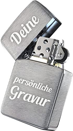 Zippo Feuerzeug mit Gravur - Personalisierte Geschenke Männer - Witterungsbeständig - Männer Geschenke - Vater/Papa Geschenk Weihnachten - Geschenkideen Weihnachten - Feuerzeuge mit Gravur