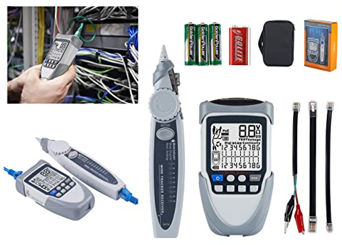 KALEA-INFORMATIQUE Testeur réseau RJ45 RJ11 LCD PoE rechargeable | Testeur réseau professionnel LCD RJ45/RJ11 avec cartographie, test PoE, mesure de tension et détection de ports actifs.
