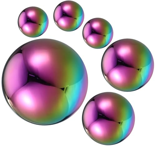 YARNOW Christbaumschmuck 6st Rasendeko Aus Metall Reflektierender Schwimmkugeln Kugeln Anstarren Garten- Glänzende Hohle Kugel globus Irdisch Boutique Zubehör Rostfreier Stahl, 0859TZ10JAYT