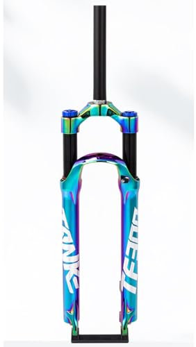 27.5 29 Zoll Mountain Front Gabel Moutain Fahrradgabel Radfahren Luftstoßdämpfer Federgabel Gerader Rohr 1-1/8 Federweg 110mm Schnellspanner 100 * 9mm QR Scheibenbremse (Color : Multi-Colored Manual,