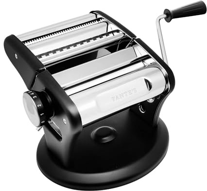 Fante's Supreme Pasta Maker, Kompakte Manuelle Nudelpresse Maschine mit Rutschfestem Saugfuß für Frische Hausgemachte Pasta, Ravioli, seit 1906