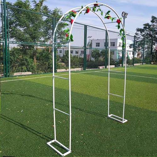 Rosenbögen Bogen Für Kletterpflanzen Hochzeit Dekorationen Aus Eisen, Stabil Rosengitter Gartenbogen Garten Torbogen Eisen ，Rosenpavillon Rosenspalier Hochzeitsbogen Pflanzen Klettergerüst Rack(White,