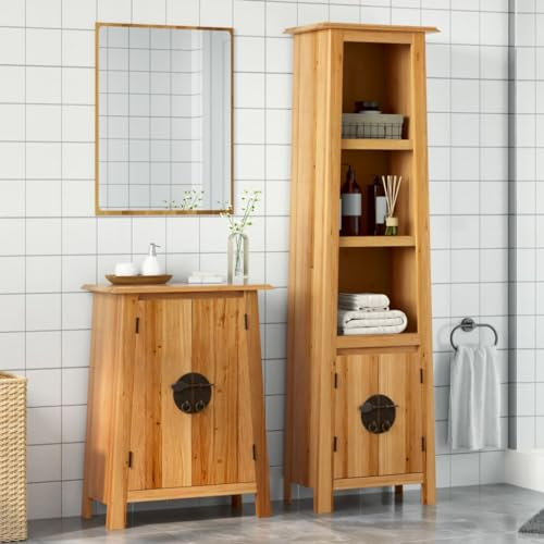 Iiaky 2-TLG. Badmöbel-Set Bad MöBel Badezimmer Set MöBel BadezimmermöBel Set Massivholz Kiefer - 3223461