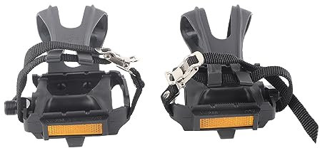 Fahrradpedale mit Zehenkäfigen und Riemen, 1 Paar Fahrrad-Zehenclips, Käfig, Nylon-Fahrradpedale, Zehenclip-Pedal für Indoor-Bikes und Outdoor-Bikes