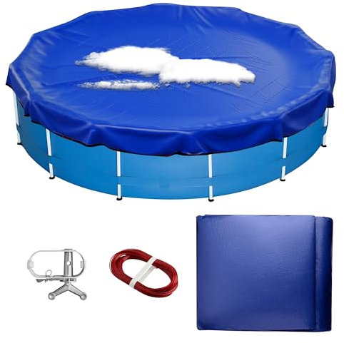Neuradical 18 ft Round Pool Cover for Above Ground Pools, Extra Thick & Durable Above Ground Pool Cover with Winch and Cable, Windproof Design, Swimming Pool Cover Ideal for Waterproof, and Dustproof