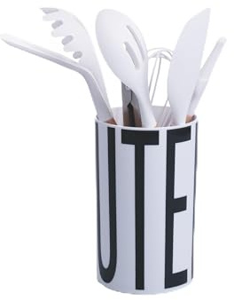 Villa d'Este Home Tivoli Set portautensili da cucina, in plastica PP, 7 utensili in silicone inclusi, Bigismore