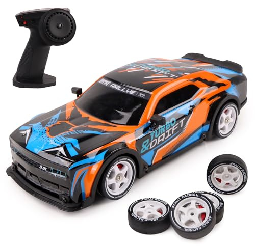 TURBO CHALLENGE - Racingbil - Drift - 091261 - Fjärrstyrd bil - orange - 1/16 - uppladdningsbart batteri och batterier ingår - Plast - Barnleksak - Gåvor - Från 6 år