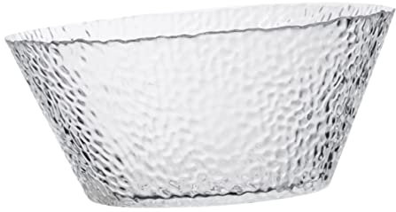 OKUMEYR Bol à Salade Verre Transparent Style Européen avec Motif Martelé Irrégulier Récipient pour Fruits Et Légumes Saladier Snack pour Desserts Et Service à Table