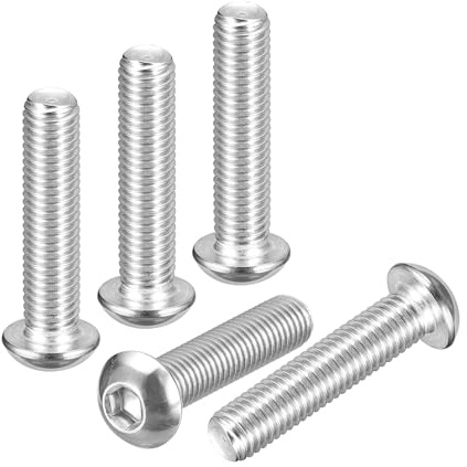 DTGN M10-1.5x45mm Linsenkopfschrauben mit Innensechskant - 6er Pack - Gut für Rennrad, Mountainbike, Auto, Motorrad - 304 Edelstahl weiß lackiert - Sechskant-Antriebsbefestigungen