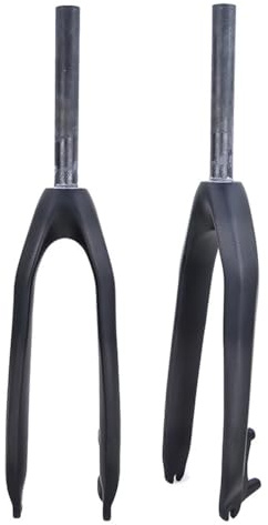 BSFHQS Trial Bikes Starre Gabeln 20 24 Carbonfaser Fahrrad Vordergabeln Scheibenbremsen Fahrradgabeln 1-1/8 Gerades Rohr Schnellspanner Fahrräder Hartgabel 9 * 100mm(Matte Black,24in)