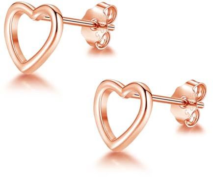 Josfeva 925 Sterling Silber Ohrstecker, Herz Stern Kreuz Ohrstecker Damen | Hypoallergen Knorpel Ohrring Stecker, Flach Einfach Stecker, Kommt in Schmuck Geschenk Box, Ohrringe für Mehre Ohrlöcher