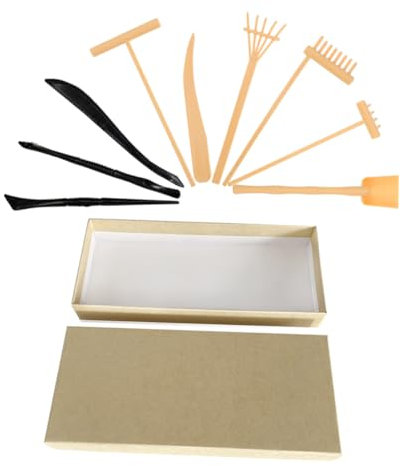 VICASKY Japanese Garden Decor Set Zen Sand Rake for Garden Diy Art Kit Miniature Rake Tools for Zen Sand