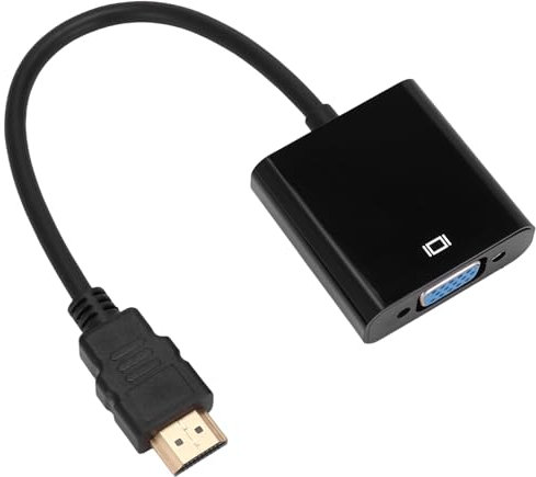 Cpolebev To VGA Male To VGA RGB Female Video Converter Adapter Male to Female Cable 1080P For PC Male-Female Adapter Converter(Black)