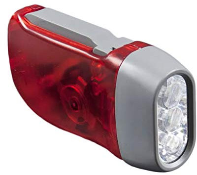Lampe de poche à dynamo à 3 LED - Pour voyage, randonnée, automne et survie