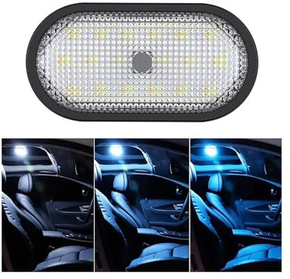 Eclairage intérieur LED pour Voiture,Eclairage d'ambiance 6 Couleurs pour l'intérieur de la Voiture,Lampe de Lecture intérieure Rechargeable par USB,Eclairage LED magnétique Portable pour Voiture