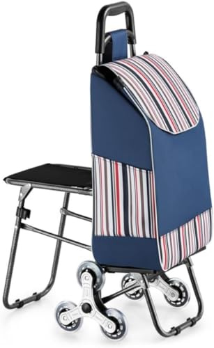 Kundvagn Livsmedelsbutik Kundvagn Rullatorer För Seniorer Rullande Rullator Bärbar Kundvagn Med Säte För Vila Klättring Trappvagn Fällbar Kundvagn, A, 88 * 26cm