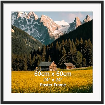 EYMPEU Cornice 60x60,Cornice Foto in Alluminio,1 Pezzo,Nera