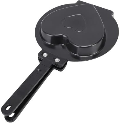 HERCHR Padella a doppio lato, teglia antiaderente per pancake, padella per frittata con piastra per barbecue, griglia per sandwich per soffici pancake (Nera)