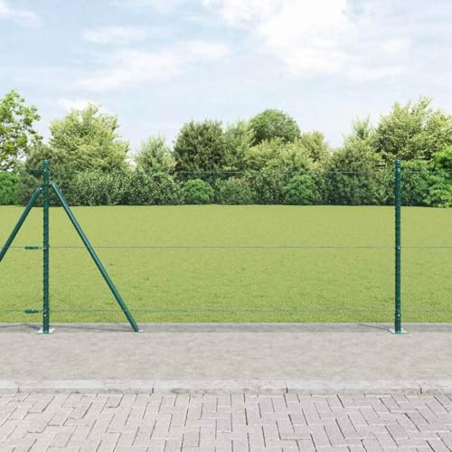 Zaunpfosten Grün 50 x 1 m, 13 mm Maschendraht, Stahl und PVC, wetterfest, für Garten und Terrasse, langlebiger Outdoor-Sichtschutz