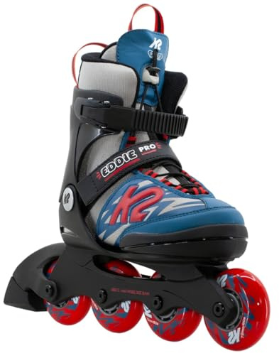 K2 Skates Inline Skates Eddie PRO Jungen Inline Skates — Gray - Blue — 30M0700