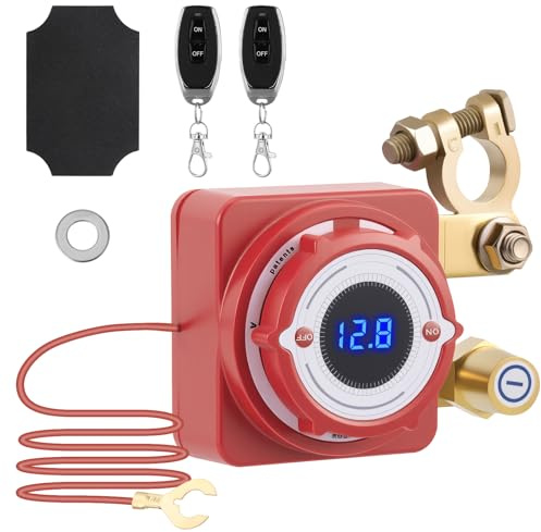Batterie Trennschalter 12v,Batterietrennschalter Auto Batterie Trennschalter,Kill Switch mit Drahtloser Ferngesteuerter für Auto,Motorrad, Marine, Boat,Caravan