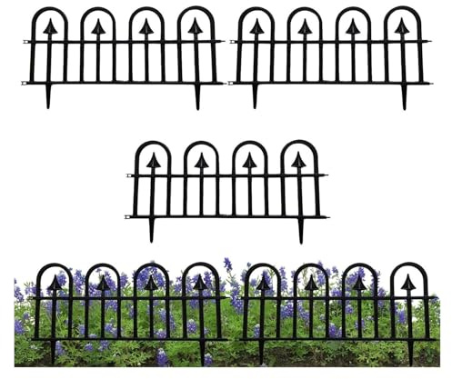 Pannelli di Recinzione da Giardino in Plastica Decorativi, Bordura a Staccionata Resistente alle Intemperie per Cortile, Prato e Terrazze Esterne