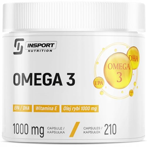 Oméga 3 1000 mg - Capsules D’Huile De Poisson Avec EPA 540 mg, DHA 360 mg Et Vitamine E, Complément Alimentaire Pour Cerveau, Yeux Et Cœur | INSPORT
