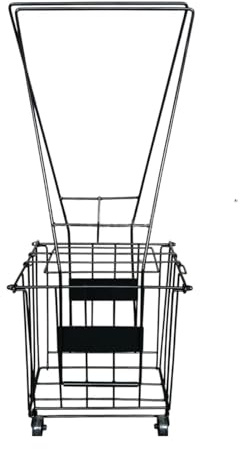 Okiyakusama Canasta para Pelotas de Tenis con Ruedas Cesta Recogepelotas Organizador de Bolas Estante Sólido de Hierro Montaje Rápido Adecuado para Canchas de