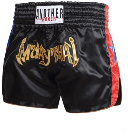 Short MMA pour homme Short d'entraînement de boxe extensible pour Muay Thai BJJ Grappling - Noir M (noir L)