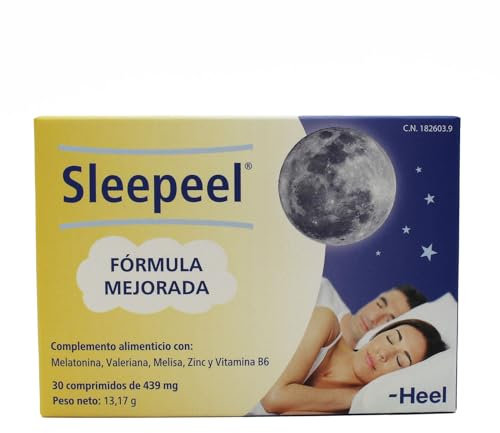Heel – Sleepeel, con Melatonina, Valeriana, Melisa, Zinc y Vitamina B6, Reduce el Tiempo de Inducción del Sueño, Mejora la calidad, Reduce el Cansancio, Apto para Veganos - 30 Comprimidos