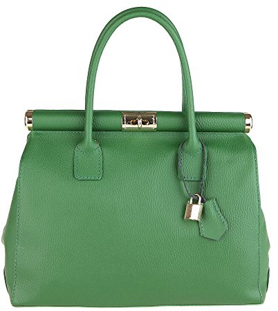 Chicca Borse Handbag Borsa a Mano da Donna con Tracolla in Vera Pelle Made in Italy 35x28x16 Cm