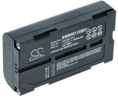 vhbw batteria sostituisce Hitachi VM-BPL13J, VM-BPL13A, VM-BPL27, VM-BPL13, M-BPL30 per videocamera camcorder (3400mAh, 7,4V, Li-Ion)