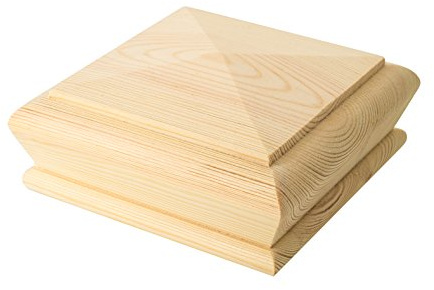 Solid Pine Pyramid Style Stair Newel Post Cap Rebate to fit 82mm Posts (Full Cap)