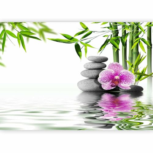 murando Fotomurales autoadhesivo Spa 245x175 cm Papel Pintado Decoración de Pared Murales Pegatina decorativos adhesivos 3d moderna de Diseno Fotográfico Orquidea Bambu Piedras Zen p-B-0034-a-a