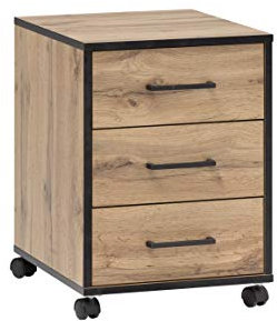 Möbelpartner Montana 146466 Rollcontainer, Eiche Landhaus Dekor, 40,1 x 50 x 57 cm