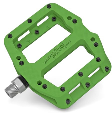 MZYRH Mountain Bike Pedal 9/16 3 Sealed Bearings Lightweight Non-Slip Nylon Fiber Bicycle Platform Pedals for Road BMX MTB (Green 3-Bearings)