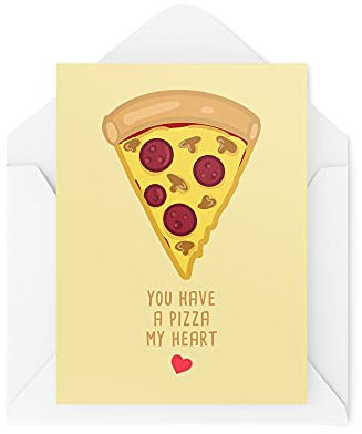 Love Cards CBH453 - Biglietto di auguri per fidanzato, con scritta You Have A Pizza My Heart (lingua italiana non garantita)