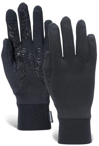 TrailHeads Lightweight Running Gloves for Women – Moisture Wicking & Touchscreen Women’s Gloves with Anti-Slip Grip – Ideal for Cool Weather Workouts & Outdoor Activities Black