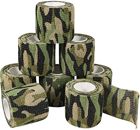 Nutoko 8 Rotoli Bende Autoadesive Benda Nastro Elastico Bendaggio Adesiva Coesiva Autoadesivo Salvapelle Sport Nastro Bendaggio per Mani, Piedi, Ginocchia, Braccia camuffamento Benda 5cm x 4.5m