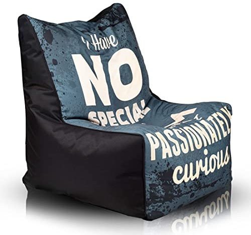 Ecopuf Solid - Puf saco con relleno asiento suave de poliéster fantasía diseño decoración para exteriores Din 75 x 75 cm