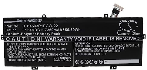 vhbw Akku Ersatz für Huawei HB4593R1ECW-22 für Notebook (7250 mAh, 7,64 V, Li-Polymer)