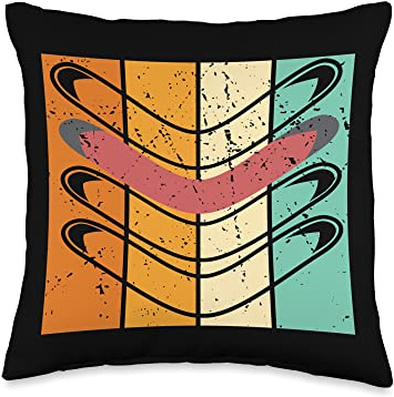 Retro Boomerangs Throwing Sport Australian Boomerang Throw Pillow
