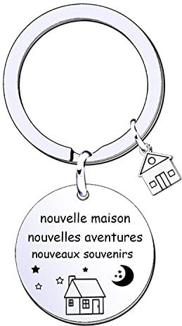 EAWEN Nouvelle Maison Porte-clés notre première maison , Porte-clés cadeau de pendaison de crémaillère 2022, cadeaux chauds pour les couples cadeau d'anniversaire de Noël Argenté