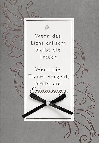 Perleberg Trauerkarte - Lifestyle-Collection - Trauerkarten mit Umschlag - Liebevolle Beileidskarten mit Umschlag - Danksagungskarten Trauer - hochwertige Karten zur Trauer in 11,6 x 16,6 cm