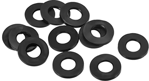 PATIKIL M10 Gummi Flache Unterlegscheiben 12 Pack 10mm ID 20mm AD Dichtungsringe Beilagscheiben Dichtring für Wasserhahn Rohrleitung Wasser Schlauch Befestigung Bolzen Schwarz