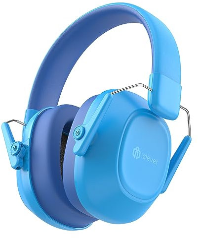 iClever Cuffie con cancellazione del rumore per bambini, Blu, Taglia unica