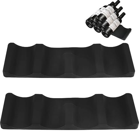 WHC 2 Balconcino Portabottiglie per Frigorifero, Universale, in Morbido Silicone, per Bottiglie, Impilabile, per Cucina, Frigorifero, Piano di Lavoro, Dispensa