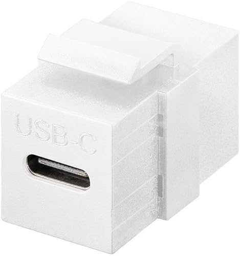 goobay Módulo Keystone USB-C hembra - Adaptador USB-C hembra, USB 3.2 Gen 2 (10 Gbps), color blanco